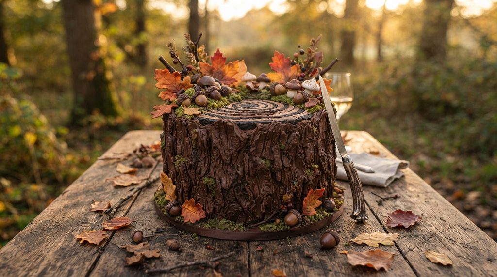 Tree stump cake