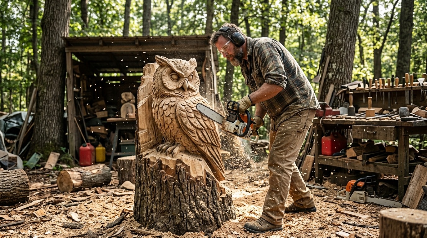 tree stump carving
