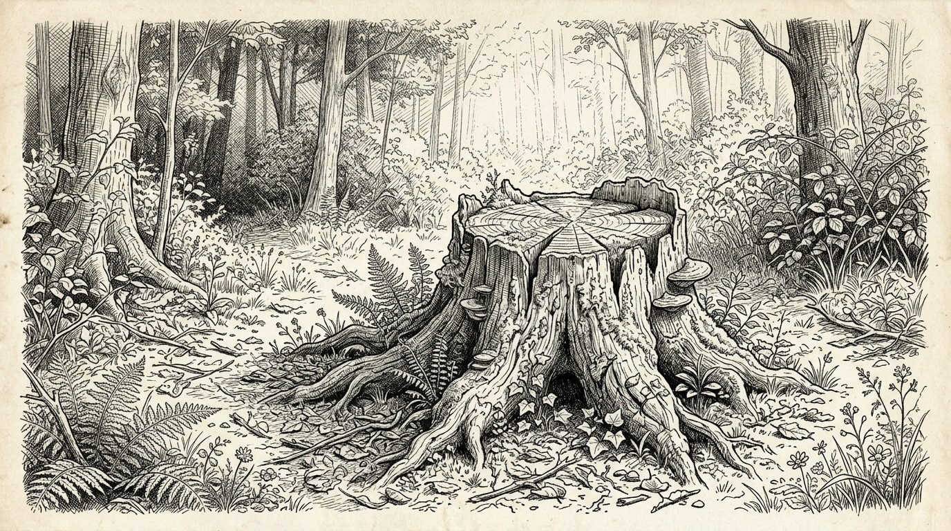 drawings of tree stumps